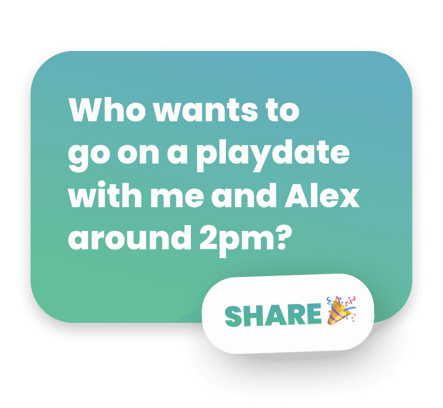 Keedoo mobile app with a playdate event a parent has shared